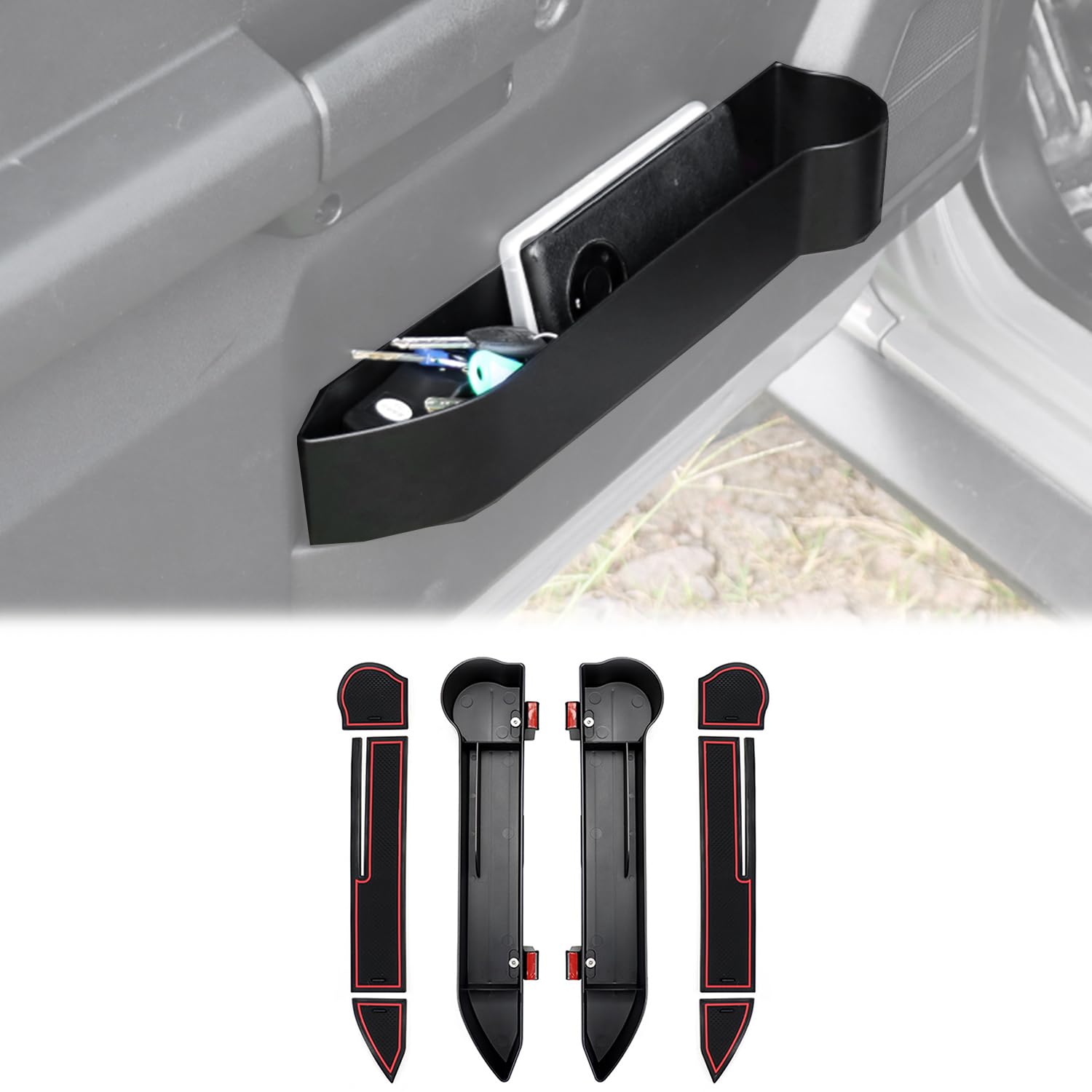 

Новые ящики для хранения в дверях Suzuki Jimny для Jimny Sierra и Nomad Ящики для хранения в боковых зазорах с и интерьером, разработанные на заказ для левой и правой сторон, комплект из чёрный