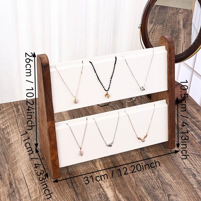 Jewelry Display Stand for Necklace Wooden Jewelry Storage Holder for Pendant Bracelet Display Props Home Shop Counter Shows Rack