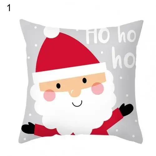 Heimdekoration Weihnachtsthema Musterdruck Polyester Kissenbezug Schlafzimmer Wohnzimmer Wohnzimmer Kissenbezug