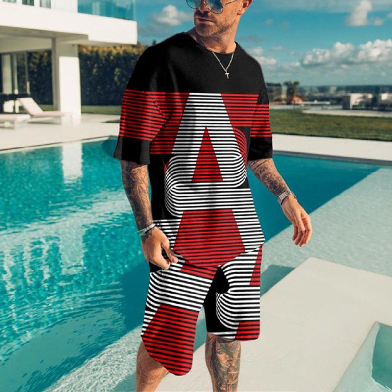 

Летний пляж 3D Мужская футболка Костюм Спортивная одежда Мужская негабаритная одежда Футболка Повседневные шорты Костюм Мужская футболка из двух частей 6XL