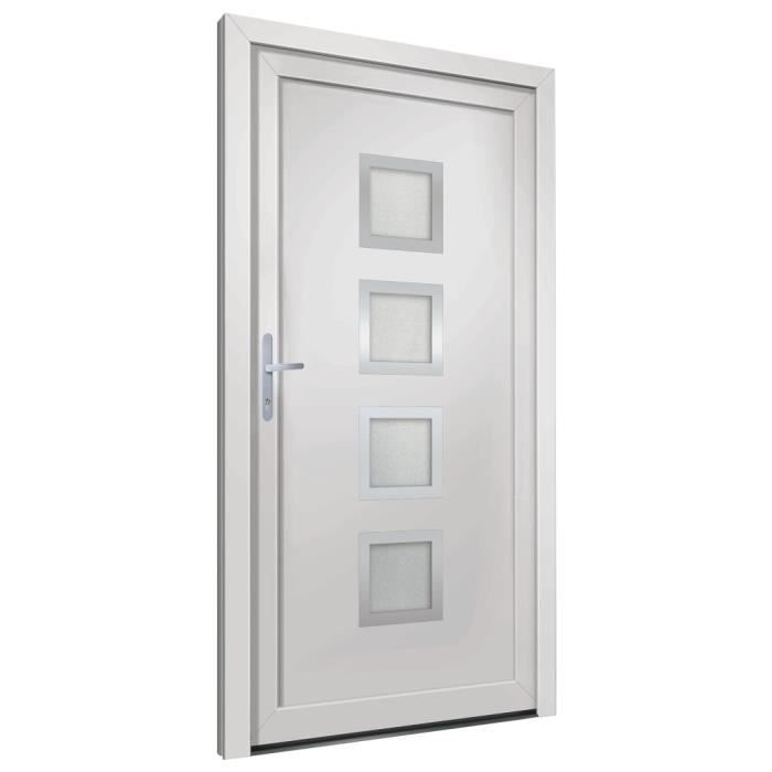 VidaXL Porte d'entrée Blanc 108x200 cm PVC 3187841
