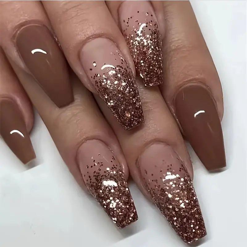 

Nail Art 24 Pieces Gradual Change Collection Simple Spice Girl Wind Gradual Change Leopard Print Medium and Long Wear Armor Jelly glue + rubbing strips