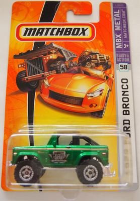 Mattel Matchbox 2007 MBX Metall Maßstab Die Cast Auto 58 Metallic Grün 55. Jubiläum 4x4 SUV 1972 Ford Bronco 164 # -