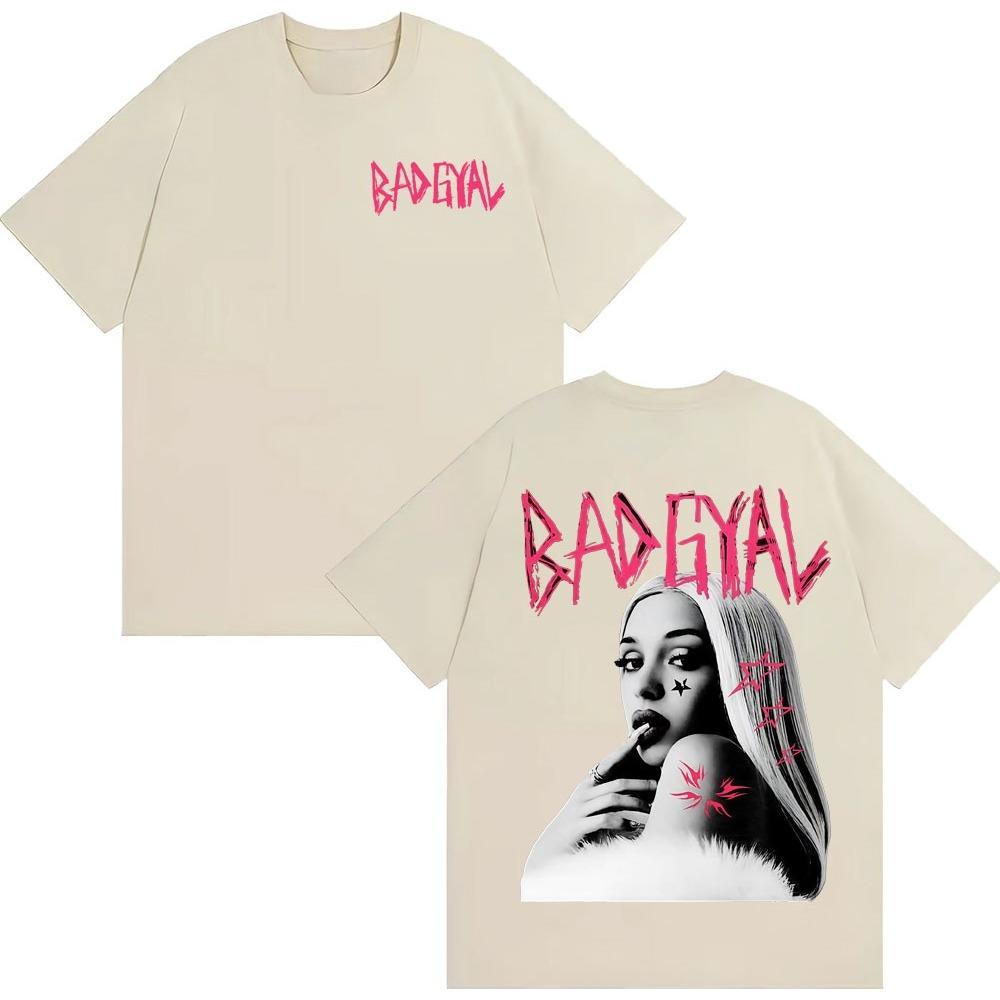 Zangeres Bad Gyal Album Grafisch T-shirt Heren Dames Katoen Y2K Kleding Ademend Rond Hals Korte Mouw Top
