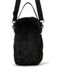 LeSportsac Official FUR MINI PHONE CROSSBODY Shoulder Bag3028 Women's Black Fluffy Fur