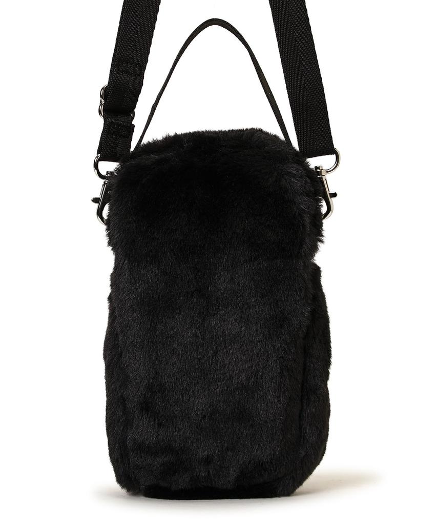 LeSportsac Official FUR MINI PHONE CROSSBODY Shoulder Bag3028 Women's Black Fluffy Fur