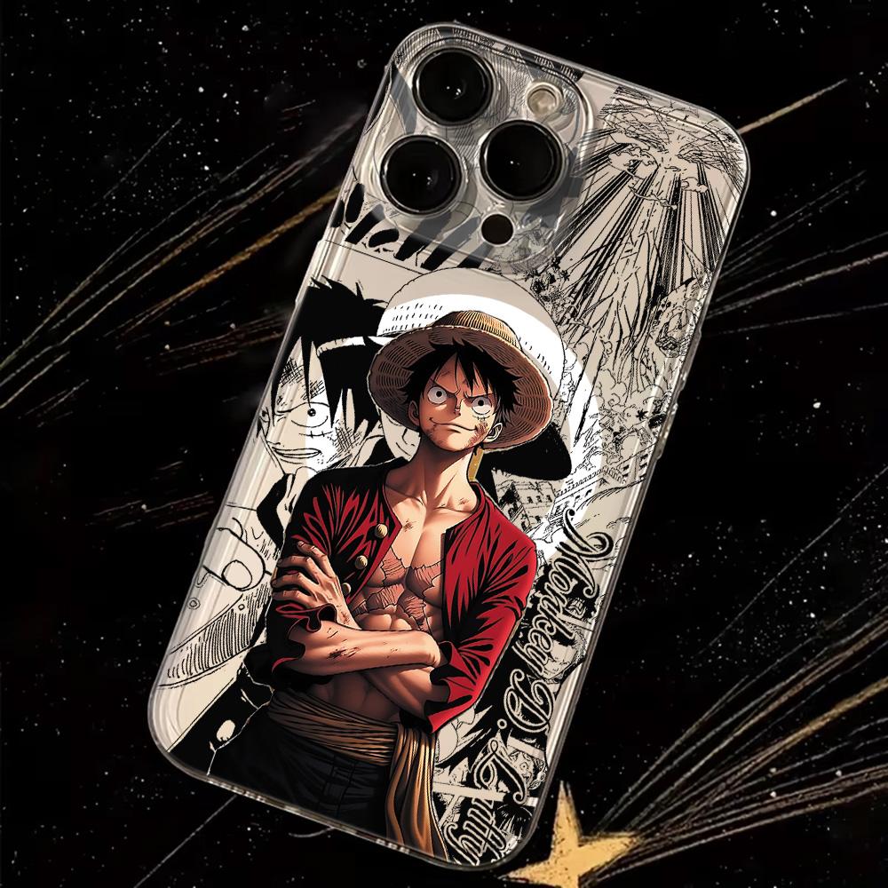 Anime Ones Pieces Luffys Magnetic Phone Case for Samsung Galaxy S25 S24 S23 S22 S21 S20 FE Edge Plus Ultra 5G Soft Clear TPU