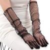 1-4Pair Fashion Women Black White Dot Lace Long Tulle Gloves Bride Wedding Stretchy Full Finger Transparent Thin Lady Mesh Glove