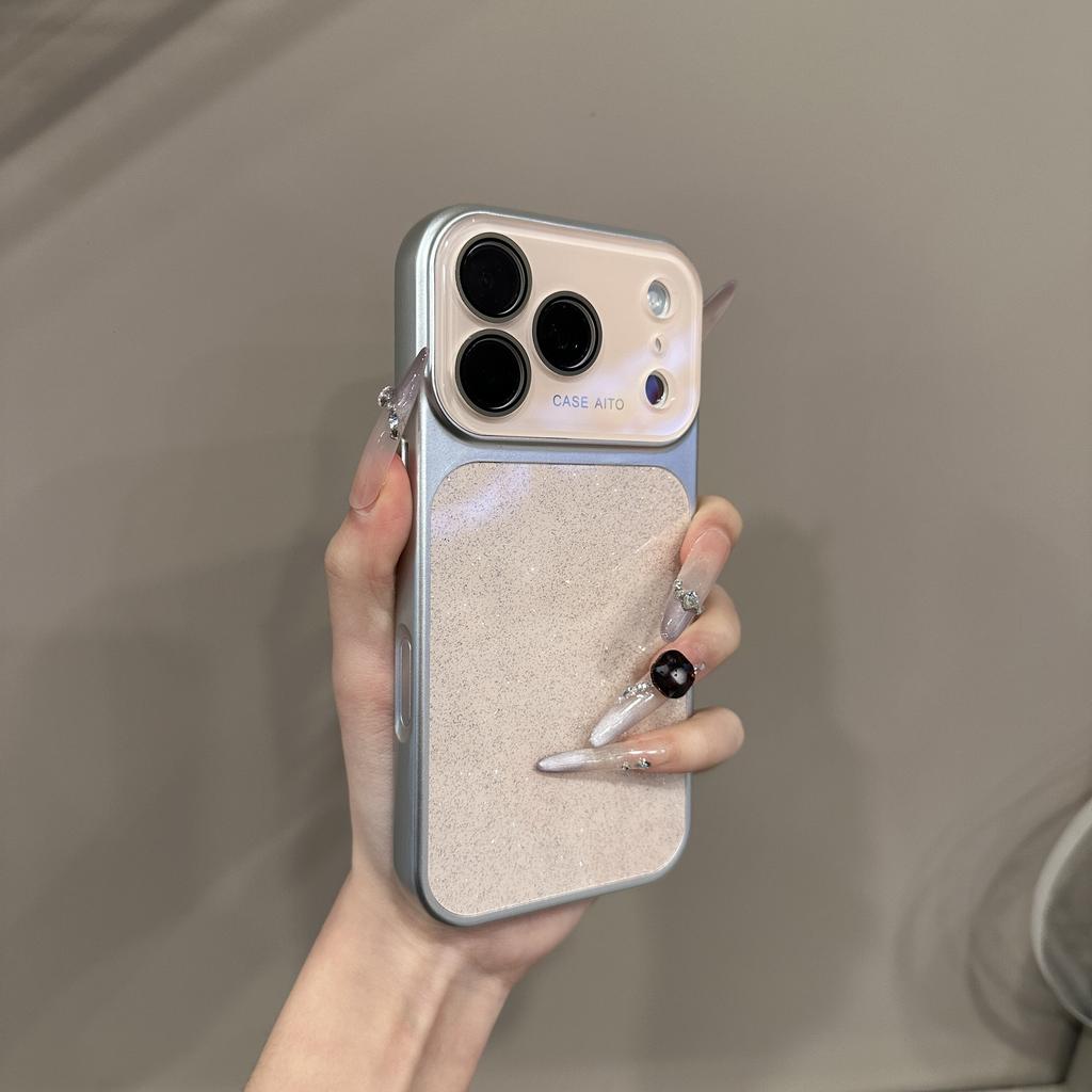 Glitter Large Window Gradient Case for For Iphone 17 16 1 Pro Max 14 13 Camera Protector Bling Colorful Shockproof Cover