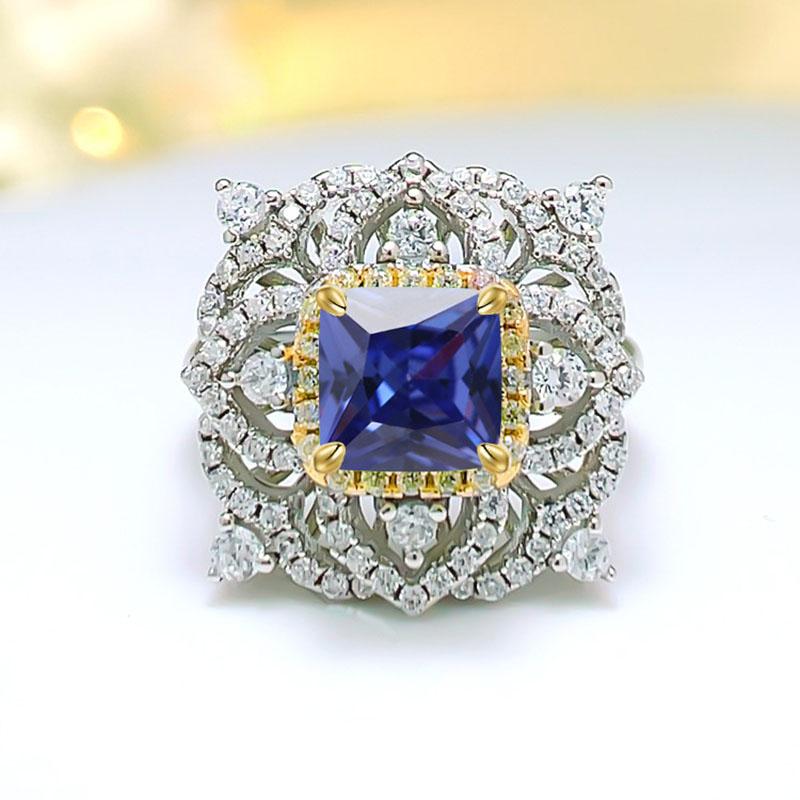 Luxury Delicate Yellow Crystal Tourmaline Necklaces Earrings Rings 3 Pieces Set Classic Wedding Banquet Zircon Zircon Set Gift