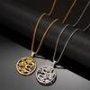 Dragon Playing with A PearlDragon Pattern Necklace Titanium Steel Sweater Chain Hoodie Chain and Necklace