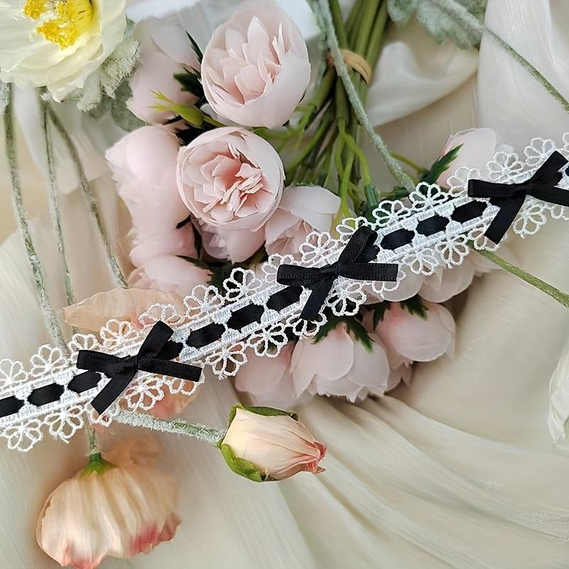 1yard Bow Lace Webbing Embroidery Decorative Lace Weaving Tape DIY Crafts Skirt Lace Accessories Trim Accessories 2.8cm Wide