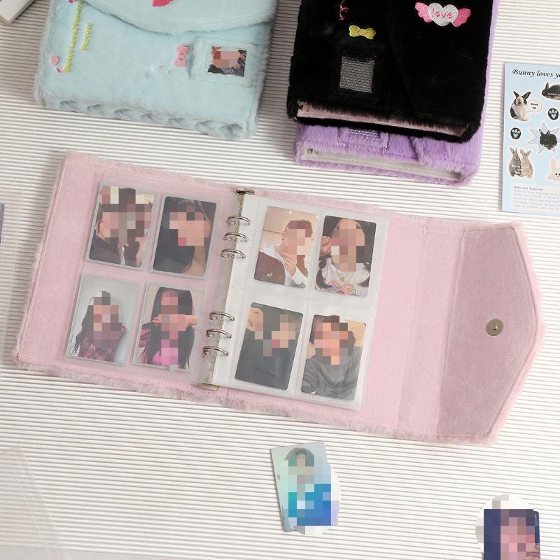 A5 Ins 3-inch Small Card Storage Plush Style Plush Photo Album Idol Album Cards Collection Binder Photocard Holder