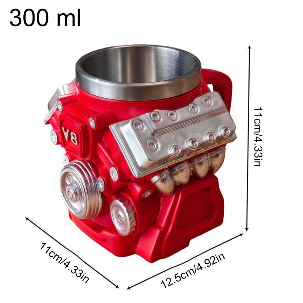 

Retro Engine Coffee Mug Engine Cup Mug Decoration For Car Enthusiasts Unique Design Mug Novelty Drinking Mugs 300ML 301-400ml красный
