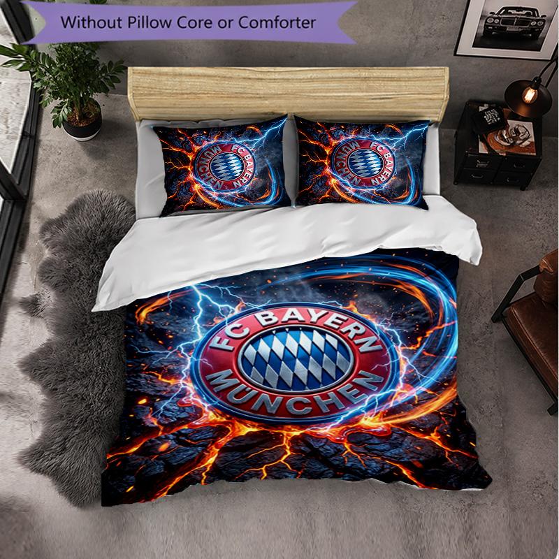Set Biancheria da Letto Bayern Monaco Modello 3 Pezzi Morbida Copripiumino in Microfibra con Federe per Camera da Letto
