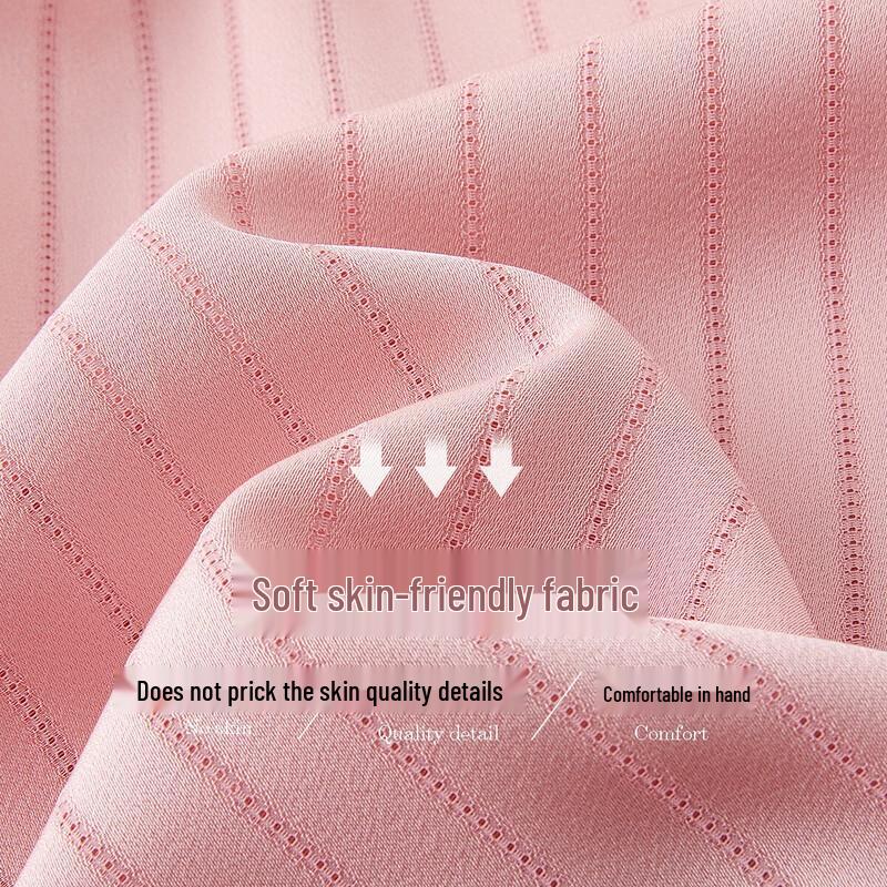 Demana Women's Elegant Stand Collar Striped Pleated Summer Blouse