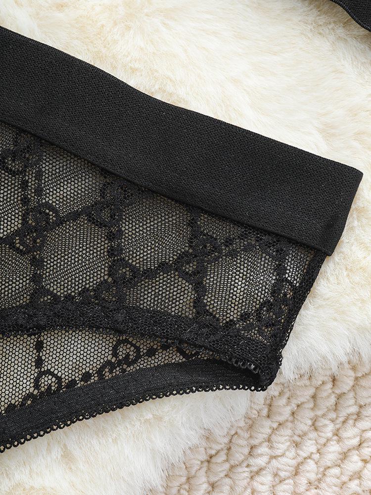 Set Lenjerie Sexy European & American Camișol cu Model Diamant din Plasă