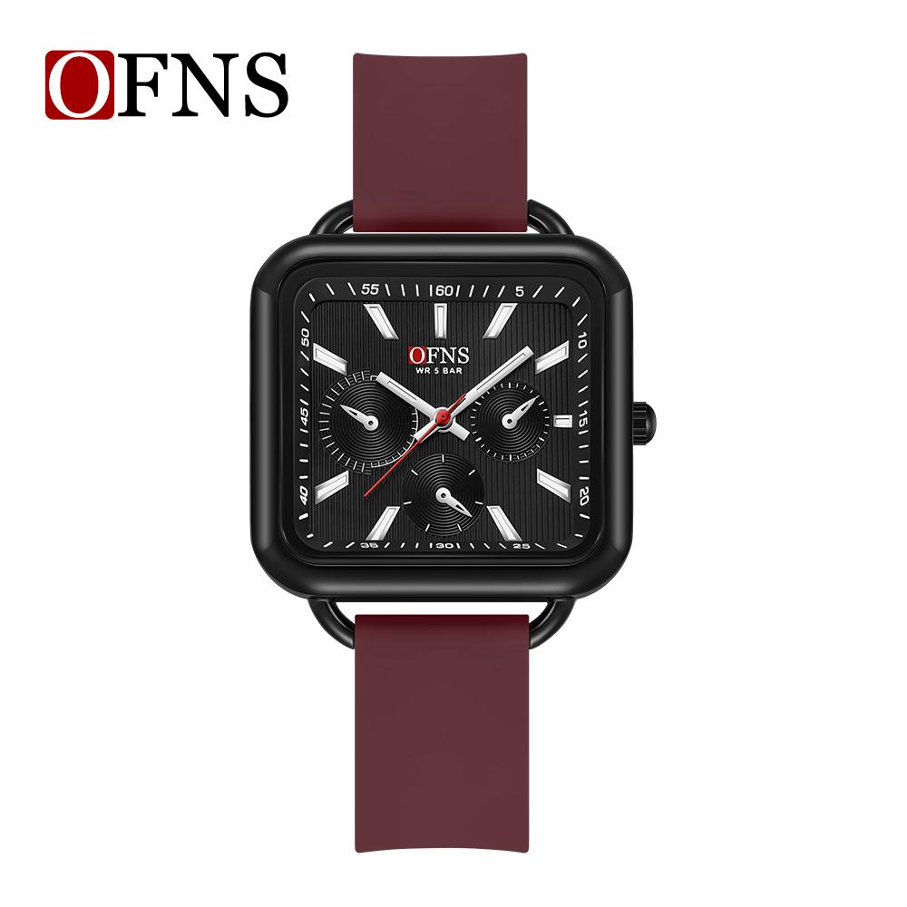 OFNS New 7503 Student Quartz Watch Fashionable and Simple Night Light Waterproof Women's Watch Square Dial Youth Watch