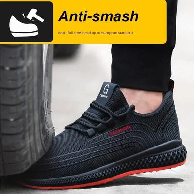 Steel Toe Protective Work Shoes Anti Smash Safety Shoes Men Women Light Work Sneakers Breathable Anti-Stab Indestructible Shoes