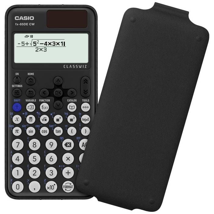 Casio FX-85DE CW Calculatrice Technique Et Scientifique Noir Ecran: 10 À Pile(s), Solaire (l X H X P) 77 X 10.7 X 162 M