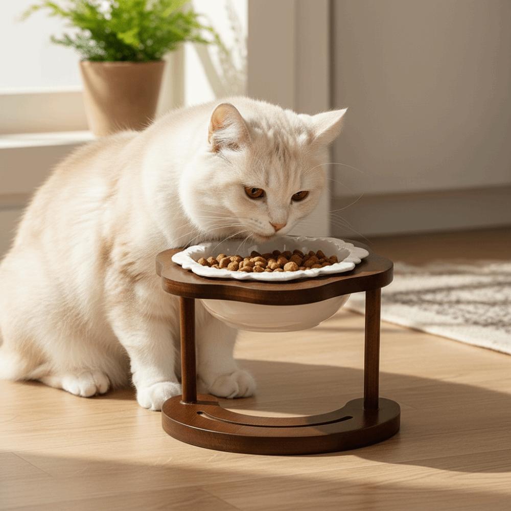 High Foot Elevated Cat Water Bowl Anti Slip Raised Dog Food Bowl Kitten/Puppy/Bunny
