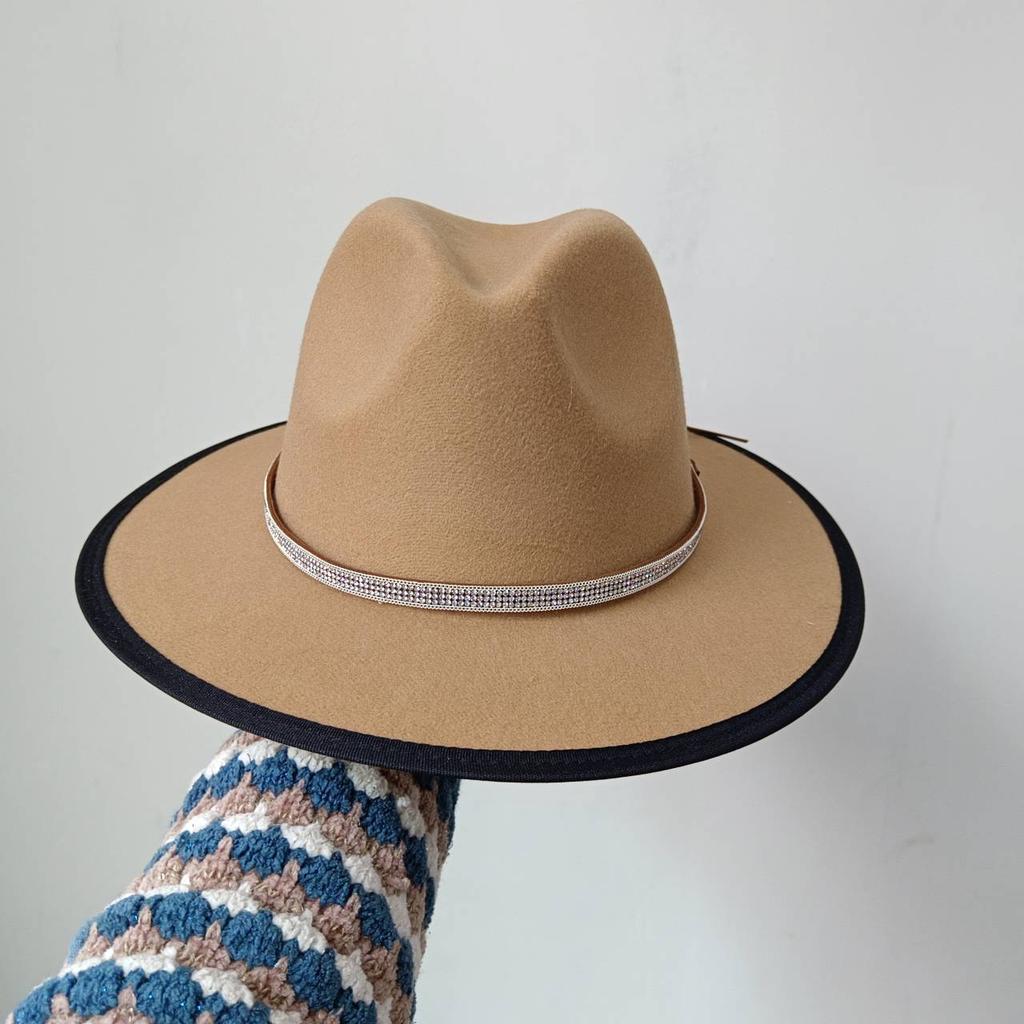 Bunte Perlen Fedoras Hut Herren Breiter Rand Fedoras Verbundener Jazzhut DIY Jazz Panama Schwarzer Hut Gorras para hombres