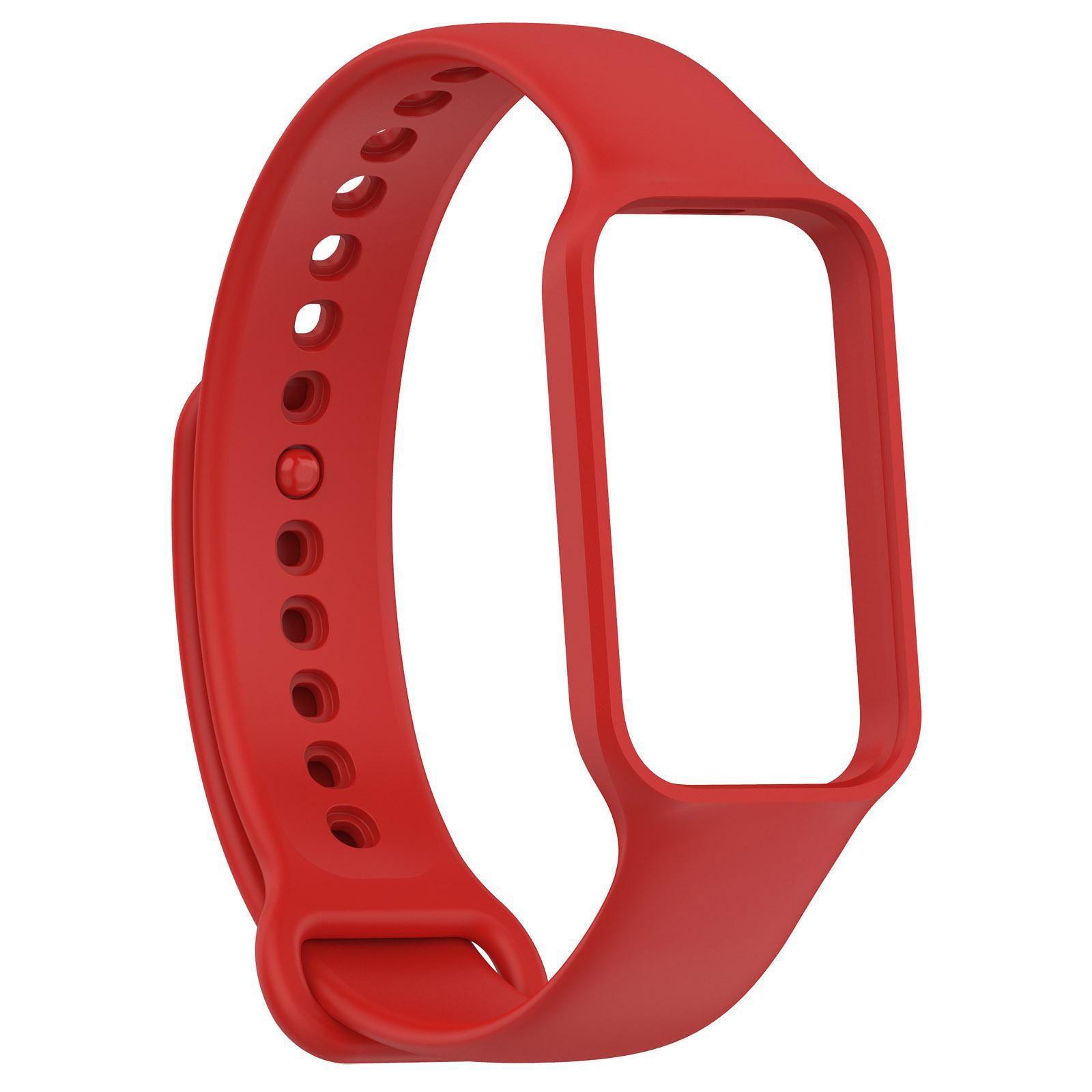 Ремешок для Xiaomi Mi Band 8 Active: Совместимый спортивный резиновый ремешок для Redmi Mi Band 2 красный