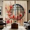 Sakura Curtains Hd Digital Print Sheer Polyester Living Room Bedroom Asian Design Pocket Rod Top Elegant Darkening Made Of Window Treatment