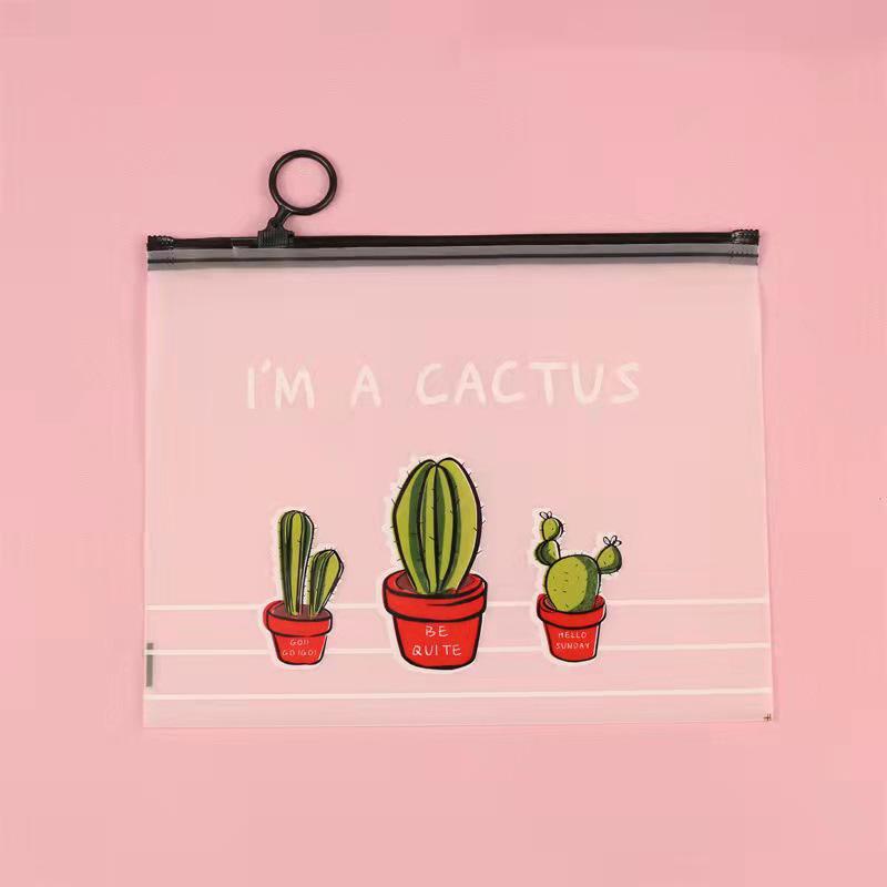 Gjennomsiktig tegneserie søtt penal for barn - Kreativ oppbevaringspose for skrivesaker