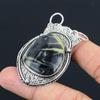 Gift For Her 925 Sterling Silver Natural Fume Agate Gemstone Jewelry Pendant