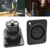 3Pin XLR Straight Terminal Panel Mount Connector ABS Alloy Auditory Adapter For Studio Live Performances