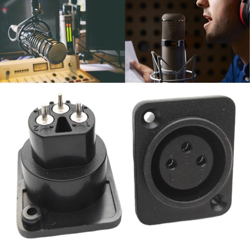 3Pin XLR Straight Terminal Panel Mount Connector ABS Alloy Auditory Adapter For Studio Live Performances
