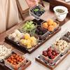 Chinese Style Glass Snack Platter with Lids