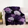Stained Glass Rose Flannel Blanket,Lightweight,Office Blanket,Sofa Blanket,Comfortable Blanket
