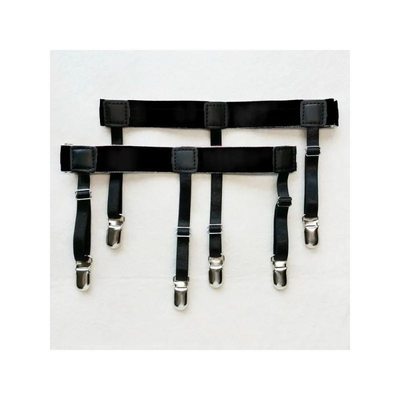 2Pcs Men Shirt Stays Belt Non-slip Locking Clips Keep Shirt Tucked Leg Thigh Suspender Garters Strap Adjustable Locking Clamps