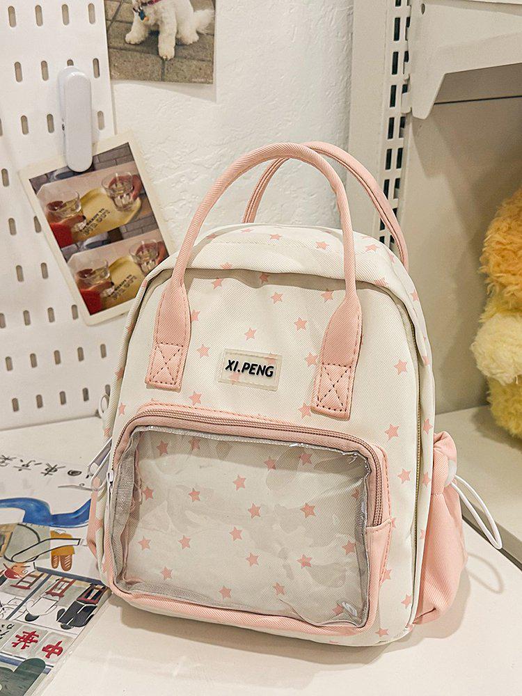 Transparent Star Backpack - Cute Cartoon Ita Bag for Women & Girls, Mini Schoolbag, Lightweight & Stylish for Travel and Outings