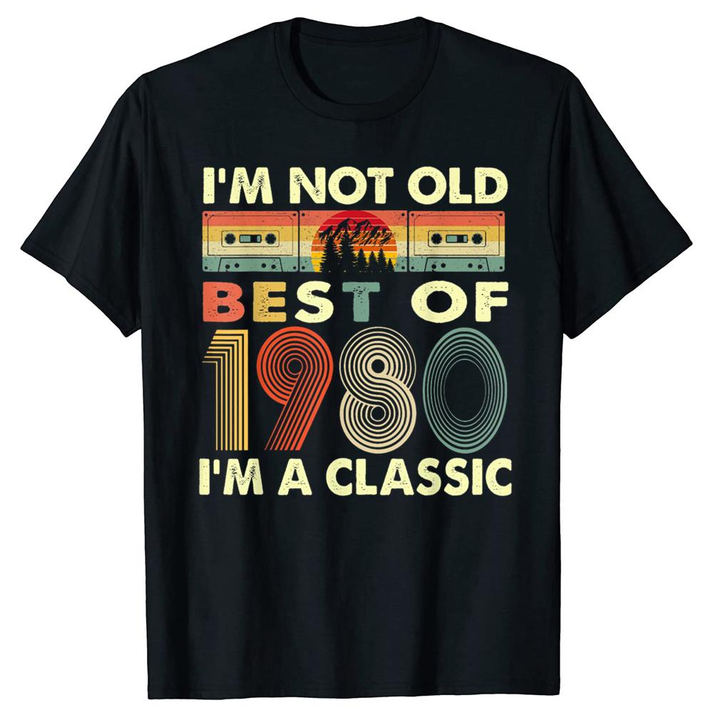 Mens Vintage 45 Year Classic TShirt Best Birthday Gift Summer 45 Year Classic 1980 Limited Edition Custom Printed TShirt