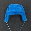 Outdoor Autumn Winter Blue Bear Face Cartoon Embroidery Warm Windproof Double Layer Cotton Lei Feng Hat with Ear Protection