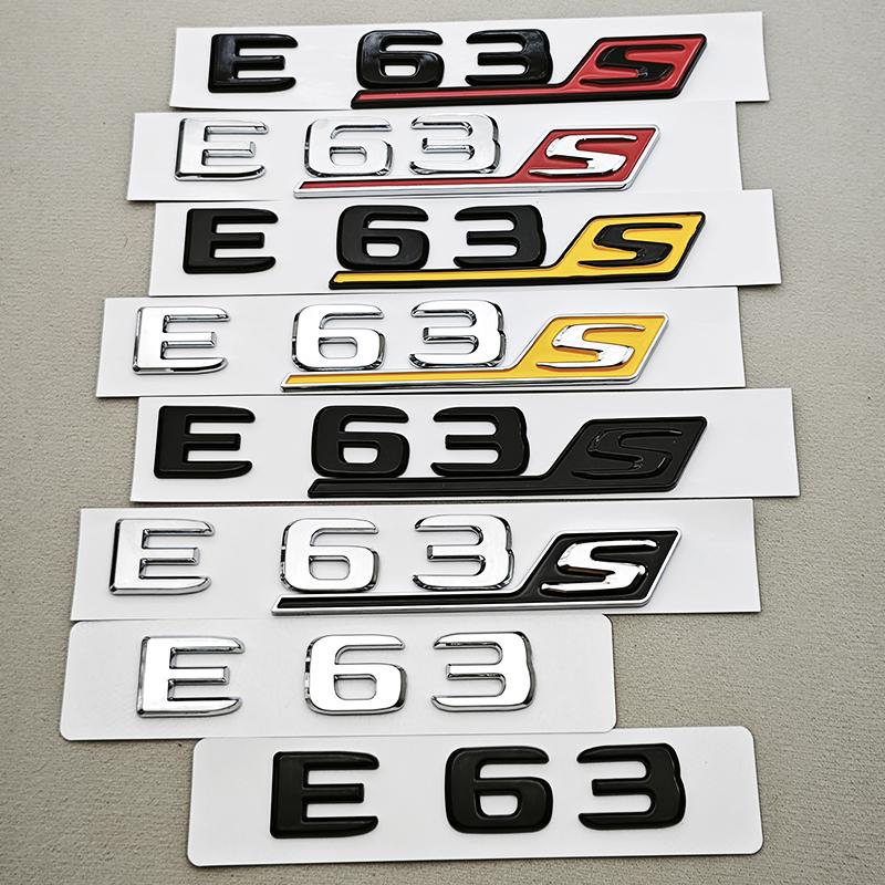 3D ABS Chroom Zwart Auto Letters E63 E63S Logo Embleem Sticker Auto Kofferbak Badge Decals Voor Mercedes Benz E63 E63S W213 Accessoires QK0