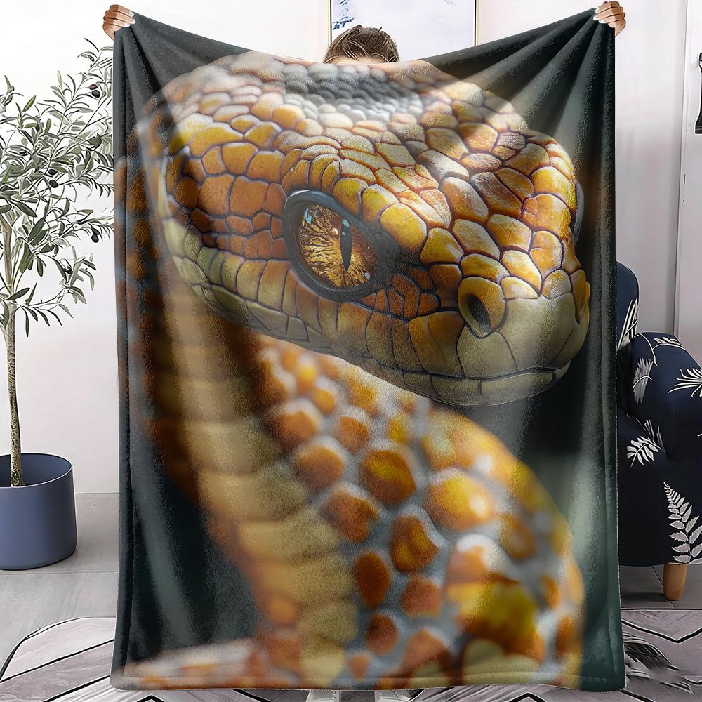 Snake Throw Soft Flannel AC Blanket Lightweight Summer Nap Throw Cozy  Blanket for Sofa Bed Travel Home