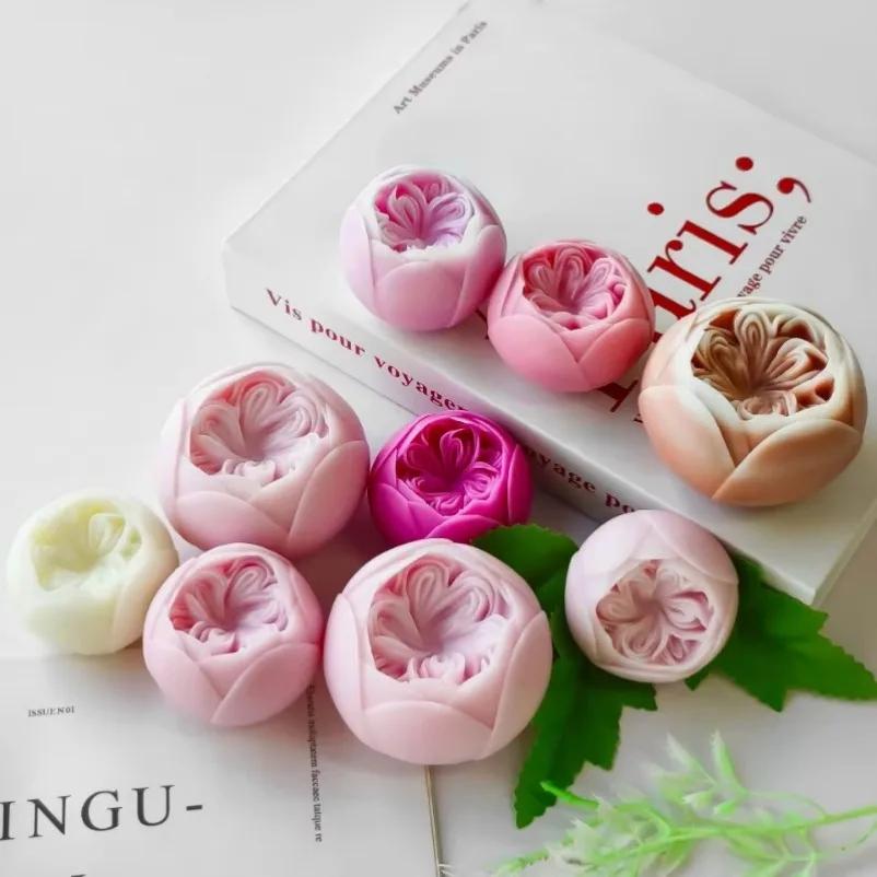 Austin Flower Rose Candle Silicone Mold DIY Flowers Candle Handmade Soap Crafts Gypsum Resin Decorative Items and Wedding Gifts