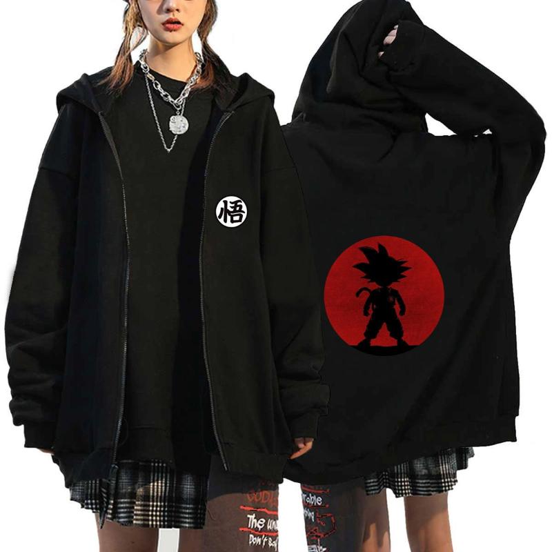 Fashion Dragon Ball Wukong Graphic Print Zipper Hoodie Fall and Winter Casual Sports Sweatshirt for Men Fleece Hoodie Sweatshirt