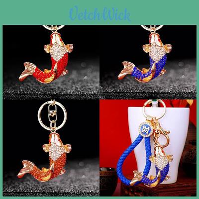 Opulent National Style Fish Keychain Adorned With Brilliant Rhinestones Ideal For Celebratory Gifts