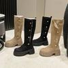 Giant beauty~ thick-soled long tube two wear small inner height-increasing medium tube knight boots Maillard western pile boots women