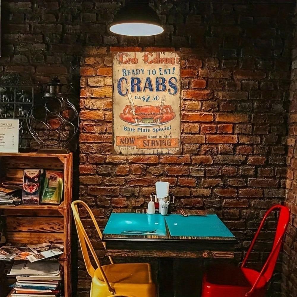 Vintage Crab Metal Wall Sign Kitchen Decor