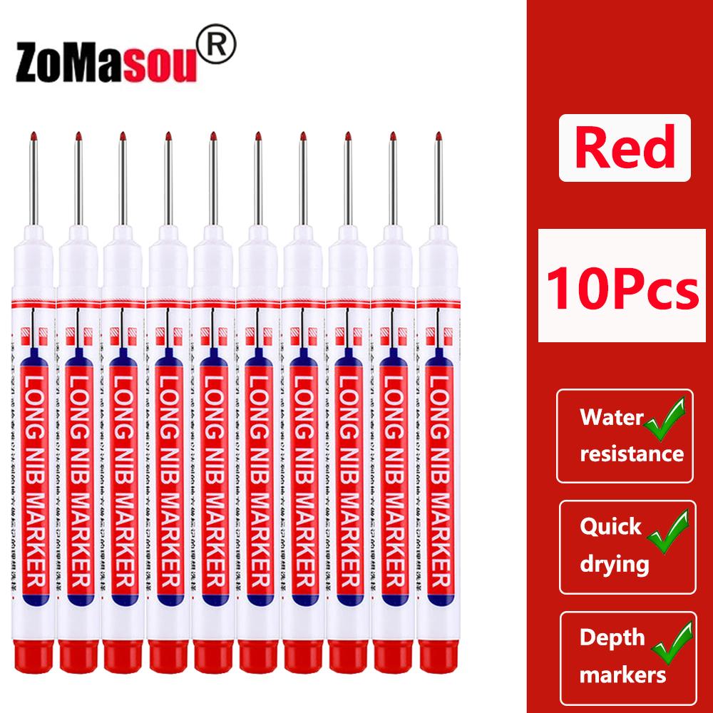 1-100 Stück 20mm Langer Kopf Markerstift Mehrzweck Holzbearbeitung Fliesen Dekoration Tiefloch Marker Stifte Rote/Schwarze/Blaue/Grüne Tinte