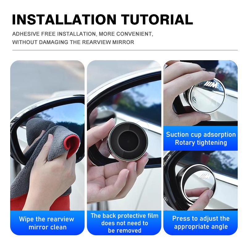 For BMW Car Blind Spot Rear View Mirror Wide Angle 360 Degree Adjustable X1 X2 X3 X4 X5 X6 X7 G20 G30 6GT E46 E90 E60 F10 E39