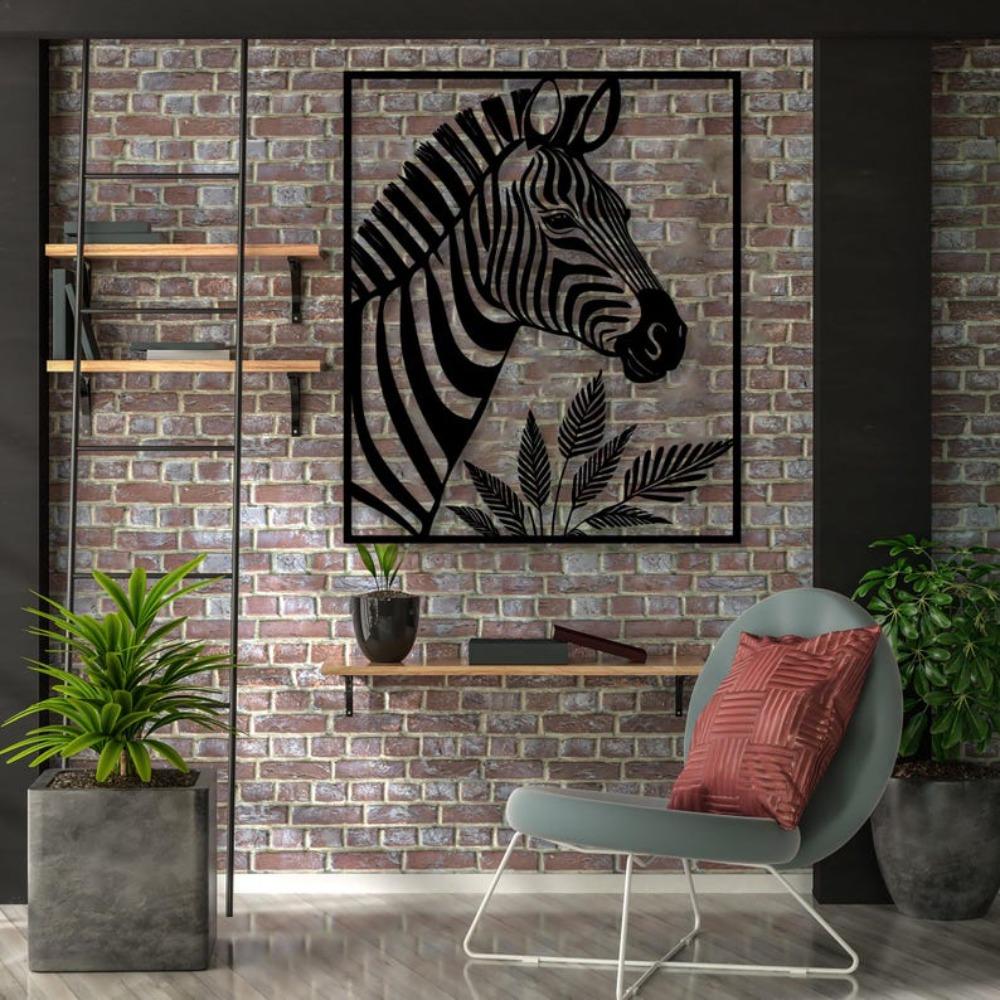 Handmade Black Metal Zebra Wall Art Safari Home Decor Animal Gift