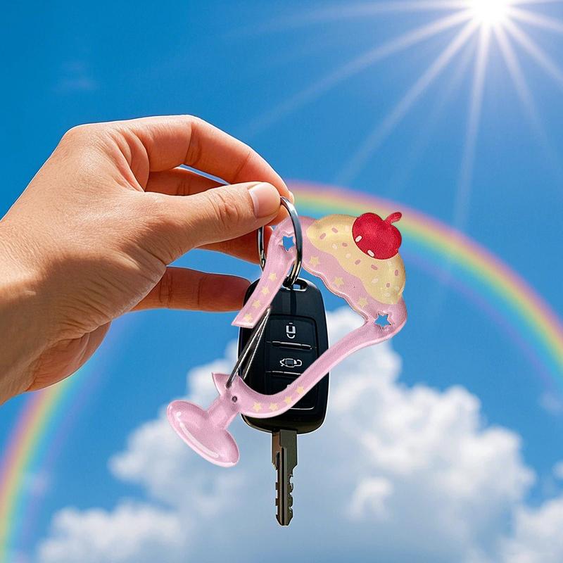 1PC DIY Accessories Cute Ornament Bag Charms Bag Pendants Clear Acrylic Keychain Funny Keyring Y2K Pendants Creative Multicolor