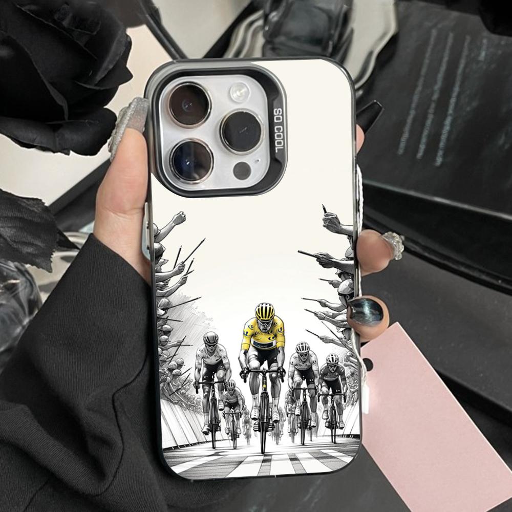 

T-Tour De France 2025 Phone Case For iPhone 16,15,14,13,12,11,Pro,Max,Plus,Mini,XS,SE Anti Fall Black Matte Hard Bumper iPhone13PRO